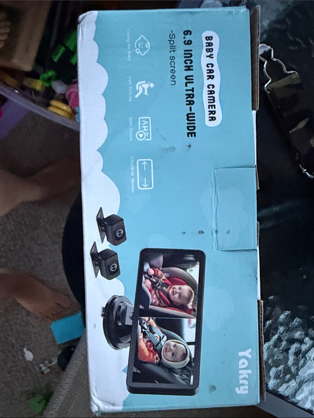 Yakry Baby Car Camera 6.9" Ultra-Wide Monitor - Blue